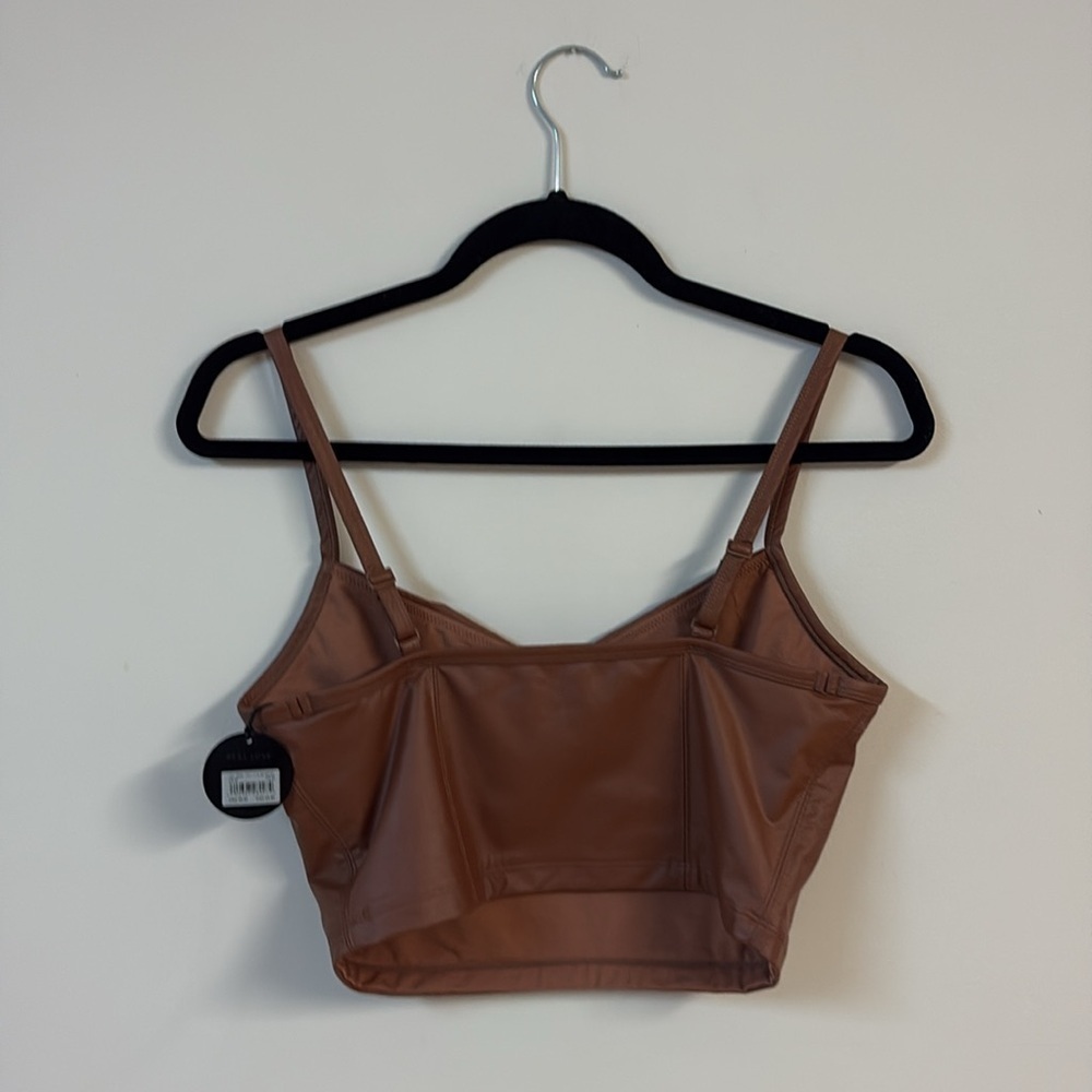 BNWT Offline by aerie Real Luxe Brown Sleeveless Fitted Crop Camisole size M - Picture 4 of 4